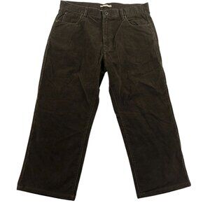 L.L.Bean Mens Brown Corduroy Pants 38x29 Natural Fit Brown Straight Leg  Retro